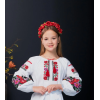 Лляна дитяча сукня з вишитими трояндами хрестиком 116 размер
