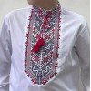 Вишиванка на хлопчика Максим з червоно-чорною вишивкою 