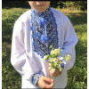 Вишиванка на хлопчика Максим з чорно-синьою вишивкою 