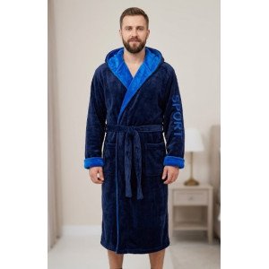 Чоловічий махровий халат з капюшоном та вишивкою «Sport» (Розміри S – 6XL)