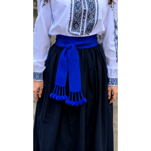 Синій пояс-крайка з китицями