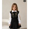 Вышиванка рубашка детская и замшевая манежка с золотыми колосками