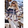 Кофта флисовая, тедди женская на молнии, теплая кофта белая с узором 44-50