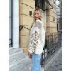 Вишиванка бежева з коричневим орнаментом