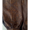 Жіноча шоколадна вишиванка зі стразами бавовна з пишними рукавами