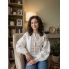 Женская хлопковая вышиванка с бежевым орнаментом