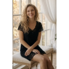 Ночная рубашка черная Caroline 8431 с кружевом
