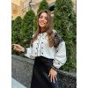 Вышиванка женская молочного цвета с вышитым орнаментом